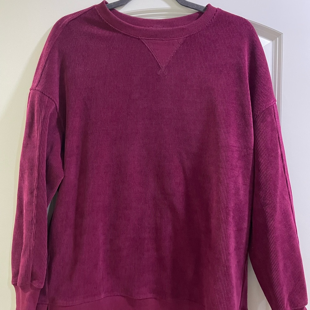 Burgundy Corduroy Tunic Top